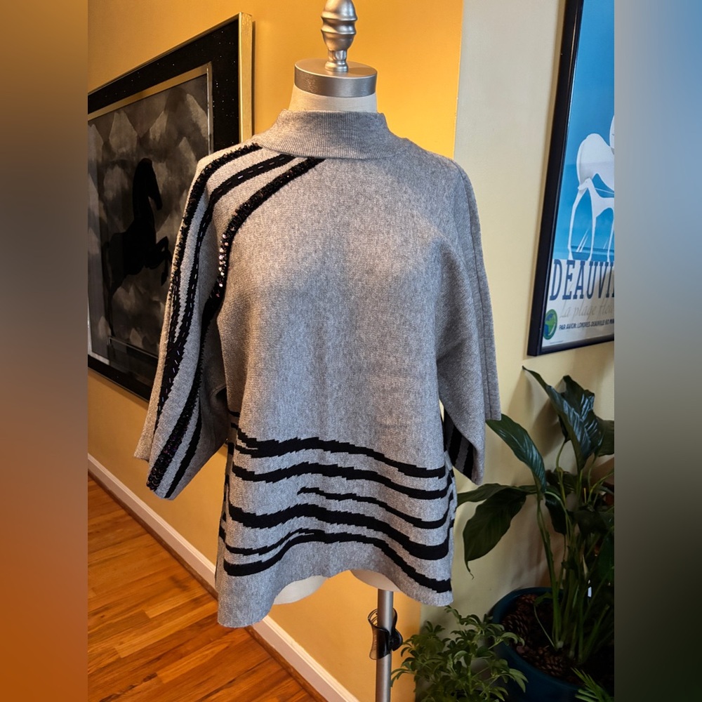 alfani sequin striped sweater